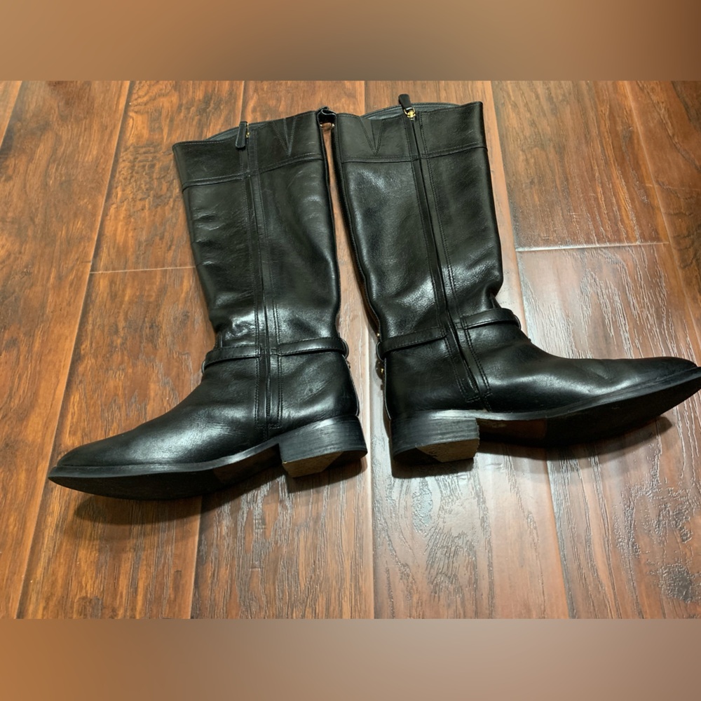 Tory Burch Black Leather Knee-High Boots